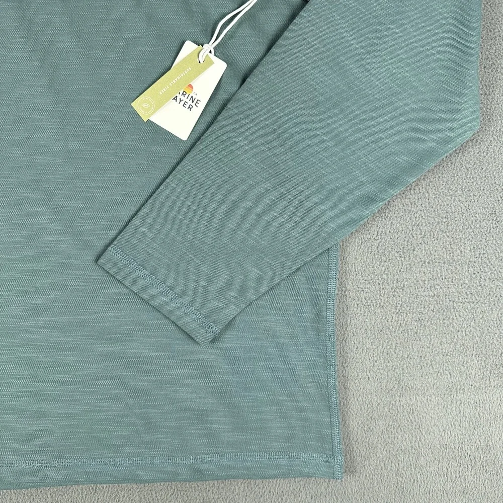 Marine Layer Quarter Zip XL North Atlantic Green Midweight Air Performance New